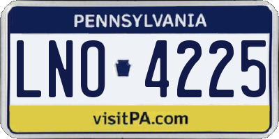 PA license plate LNO4225