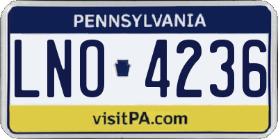 PA license plate LNO4236