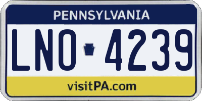 PA license plate LNO4239