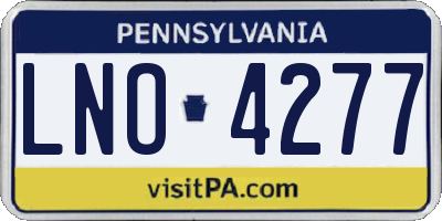 PA license plate LNO4277