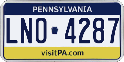 PA license plate LNO4287