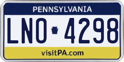 PA license plate LNO4298