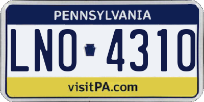 PA license plate LNO4310