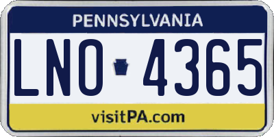 PA license plate LNO4365