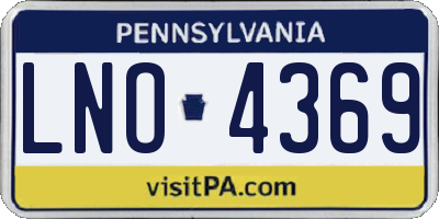 PA license plate LNO4369