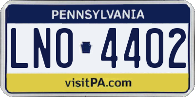 PA license plate LNO4402