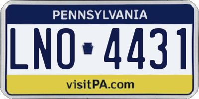 PA license plate LNO4431