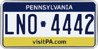 PA license plate LNO4442