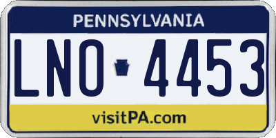 PA license plate LNO4453
