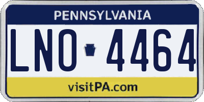 PA license plate LNO4464