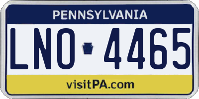 PA license plate LNO4465