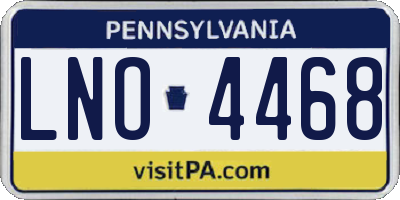 PA license plate LNO4468