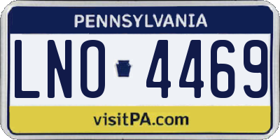 PA license plate LNO4469