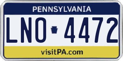PA license plate LNO4472