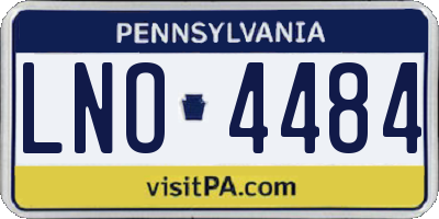 PA license plate LNO4484