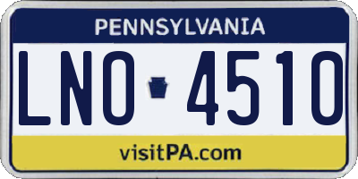 PA license plate LNO4510