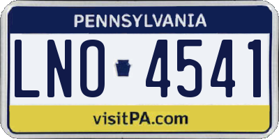 PA license plate LNO4541