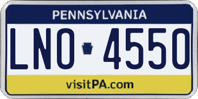 PA license plate LNO4550