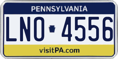 PA license plate LNO4556