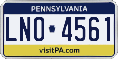 PA license plate LNO4561