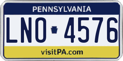 PA license plate LNO4576