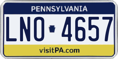 PA license plate LNO4657