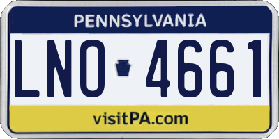 PA license plate LNO4661