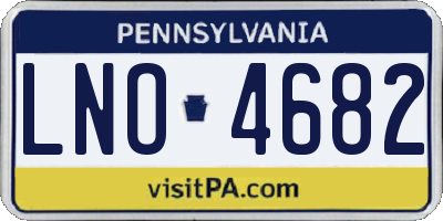 PA license plate LNO4682