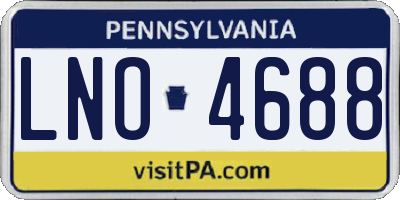 PA license plate LNO4688