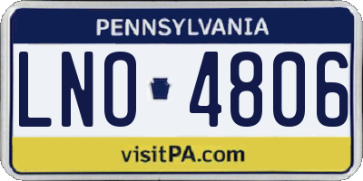 PA license plate LNO4806