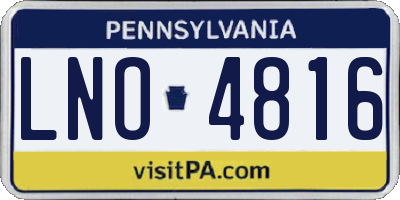 PA license plate LNO4816