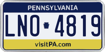 PA license plate LNO4819