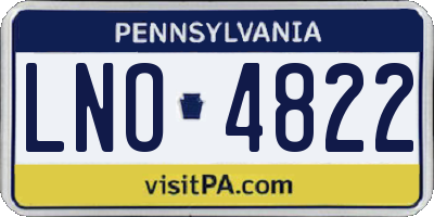PA license plate LNO4822