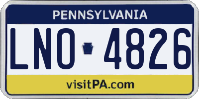 PA license plate LNO4826