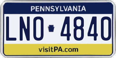 PA license plate LNO4840