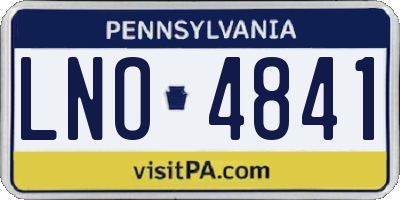 PA license plate LNO4841