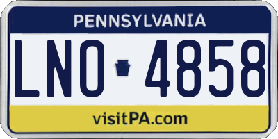 PA license plate LNO4858
