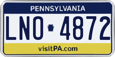 PA license plate LNO4872