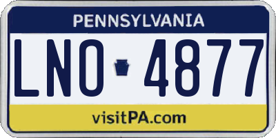 PA license plate LNO4877