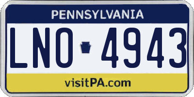 PA license plate LNO4943