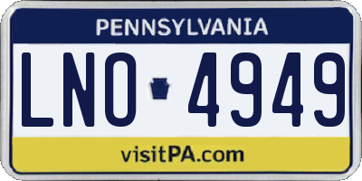 PA license plate LNO4949