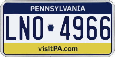 PA license plate LNO4966