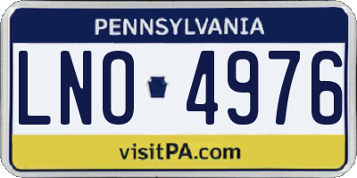 PA license plate LNO4976