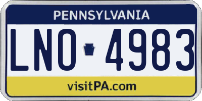 PA license plate LNO4983