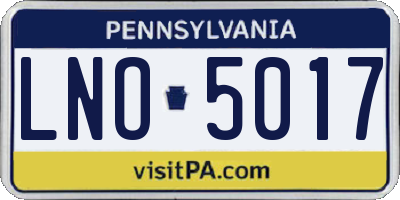PA license plate LNO5017