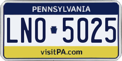 PA license plate LNO5025