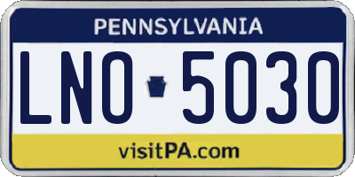 PA license plate LNO5030