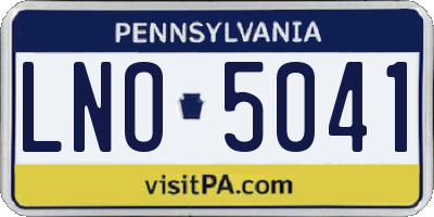 PA license plate LNO5041