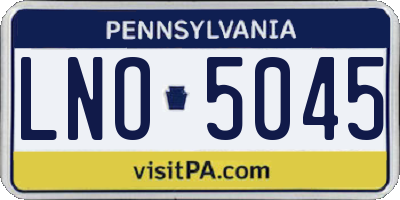 PA license plate LNO5045