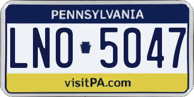 PA license plate LNO5047